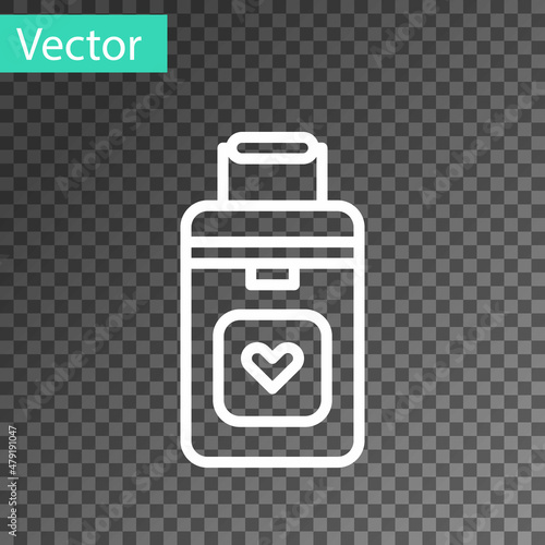 White line Cooler box for human organs transportation icon isolated on transparent background. Organ transplantation concept. Organ container. Vector Illustration