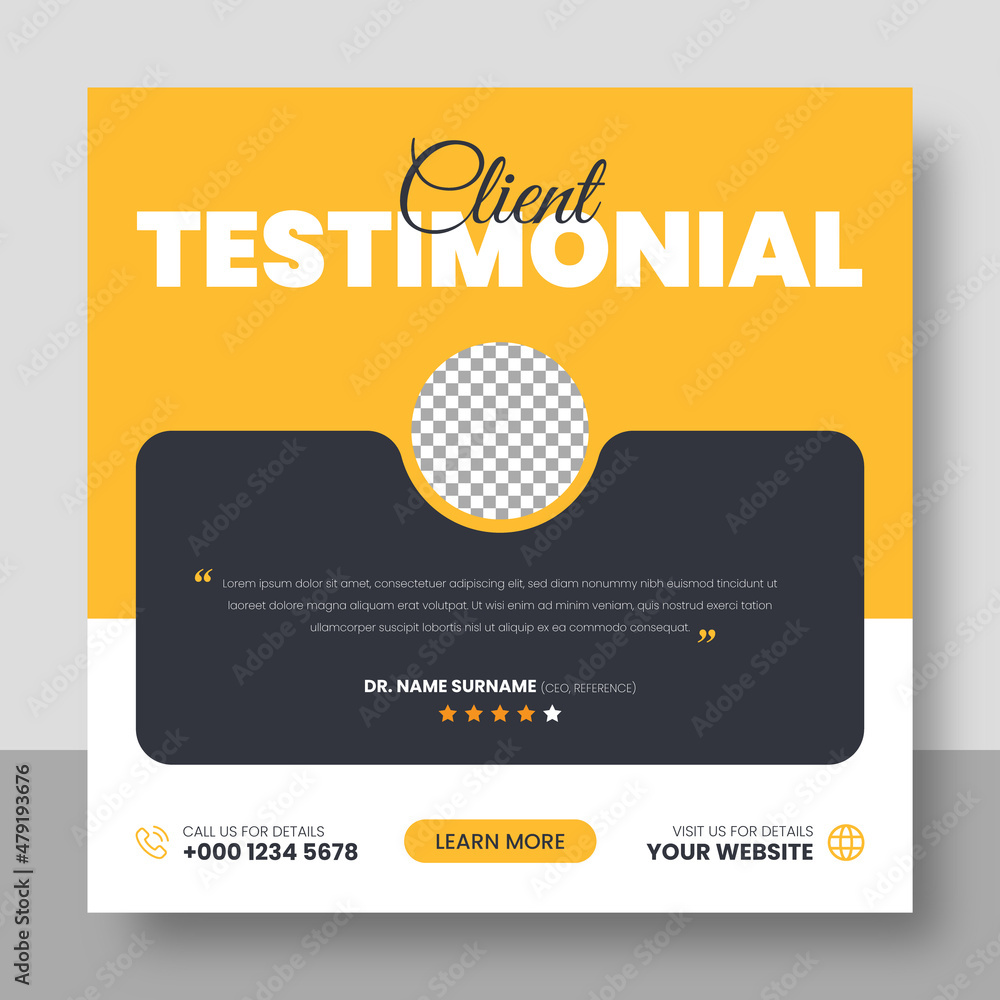 Fototapeta premium Customer feedback testimonial social media post web banner template