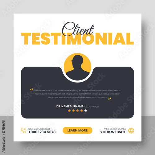 Customer feedback testimonial social media post web banner template