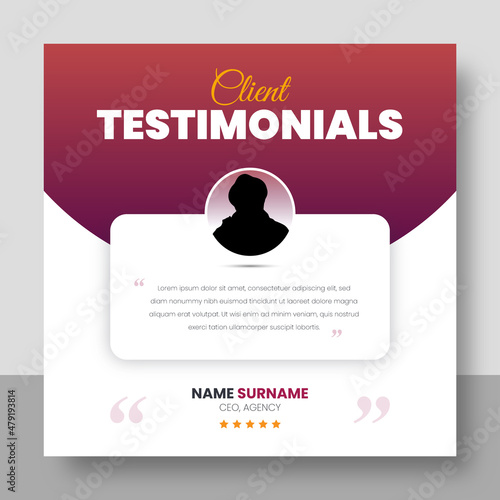Customer feedback testimonial social media post web banner template
