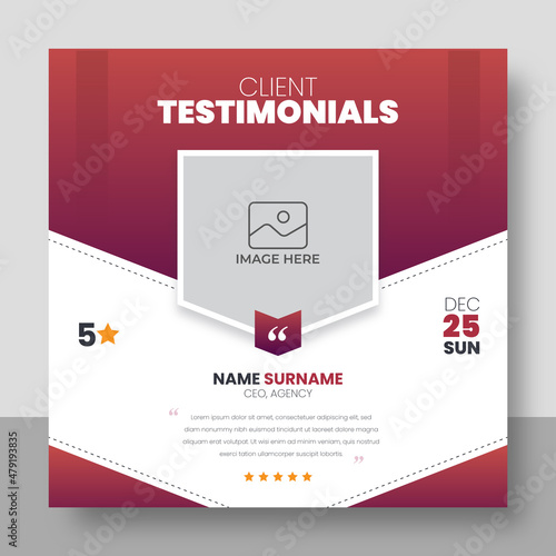 Customer feedback testimonial social media post web banner template