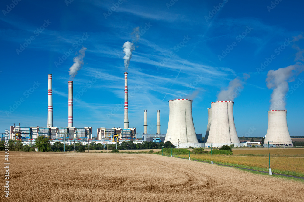 coal fired power station and Combined cycle power plant , Pocerady, Czech republic