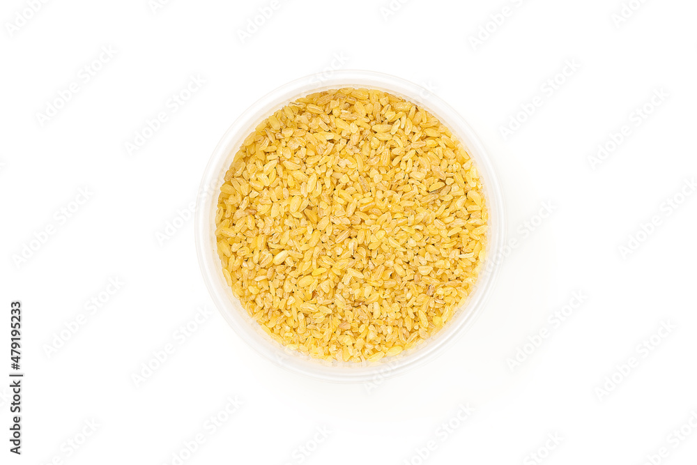 Bulgur in bowl isolated on white background Bulgur in bowl isolated on white background