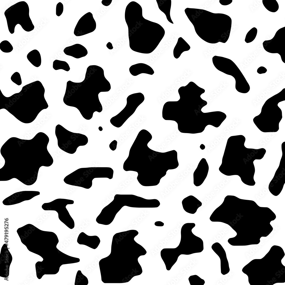 Black and white spotted cow pattern as a background