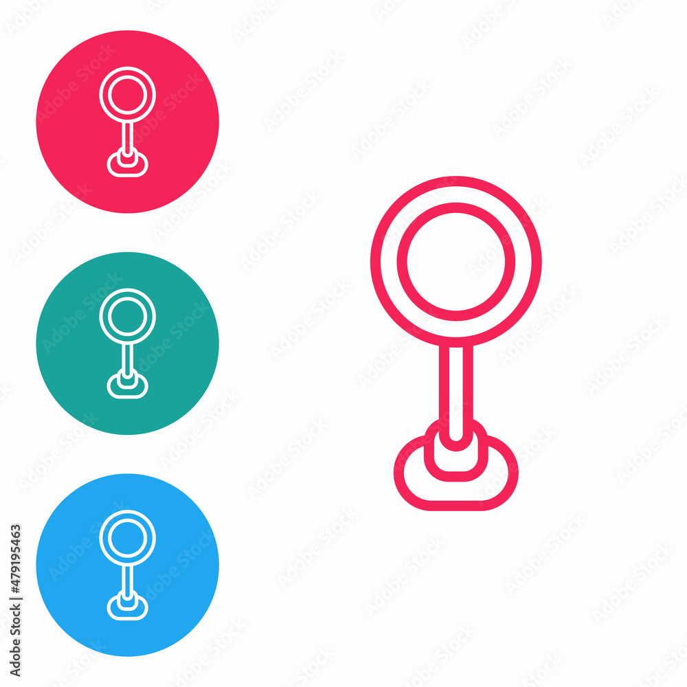 Red line Road traffic sign. Signpost icon isolated on white background. Pointer symbol. Isolated street information sign. Direction sign. Set icons in circle buttons. Vector Red line Road traffic sign. Signpost icon isolated on white background. Pointer symbol. Isolated street information sign. Direction sign. Set icons in circle buttons. Vector