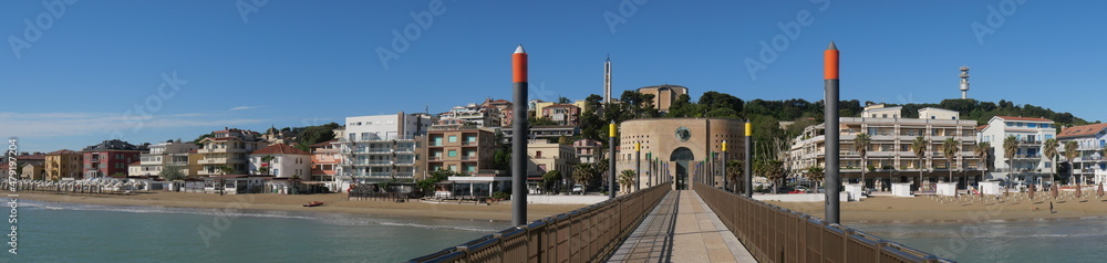 panorama from the pier of Francavilla on the sea and on the sandy beach
