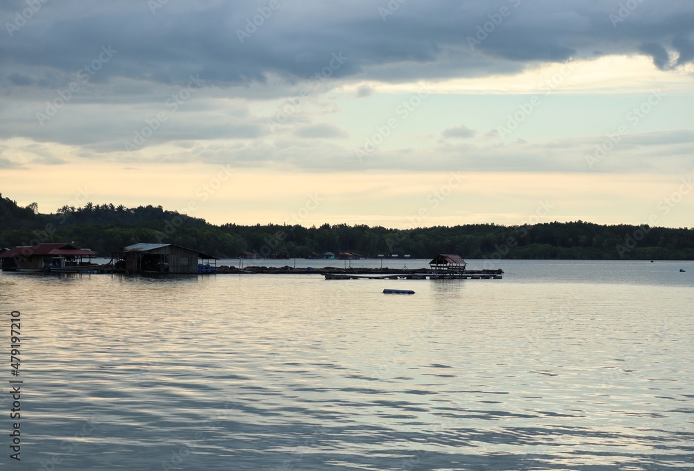 sunset over the river