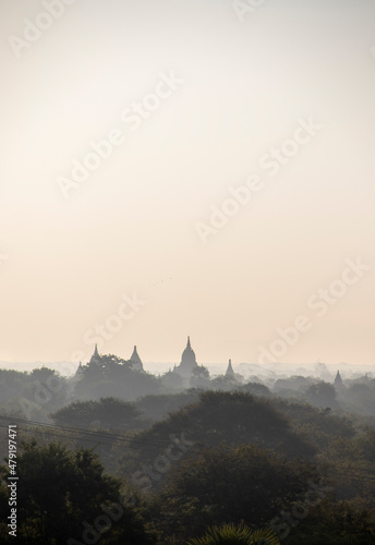 Sunset over the temples of Bagan, Myanmar