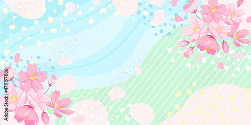 桜の花のイラスト　抽象的な背景素材