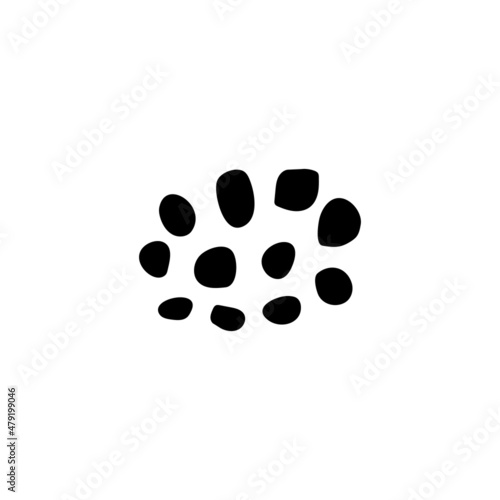 Abstract geometric round dots in doodle or scribble style