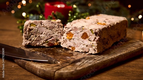 Billede på lærred Baked terrine pate. Meat pie. High quality photo