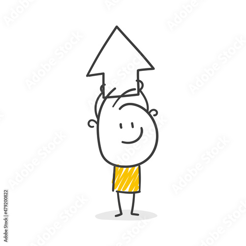 Strichfiguren / Strichmännchen: Pfeil oben. (Nr. 723)