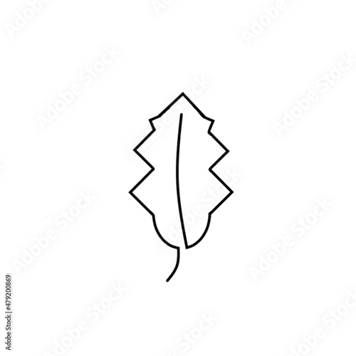 Hoja de árbol dibujada con un solo trazo