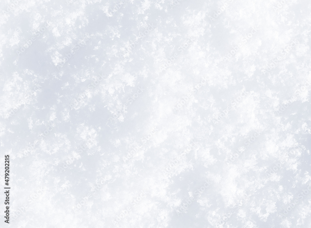 Snow crystals texture. White winter background.
