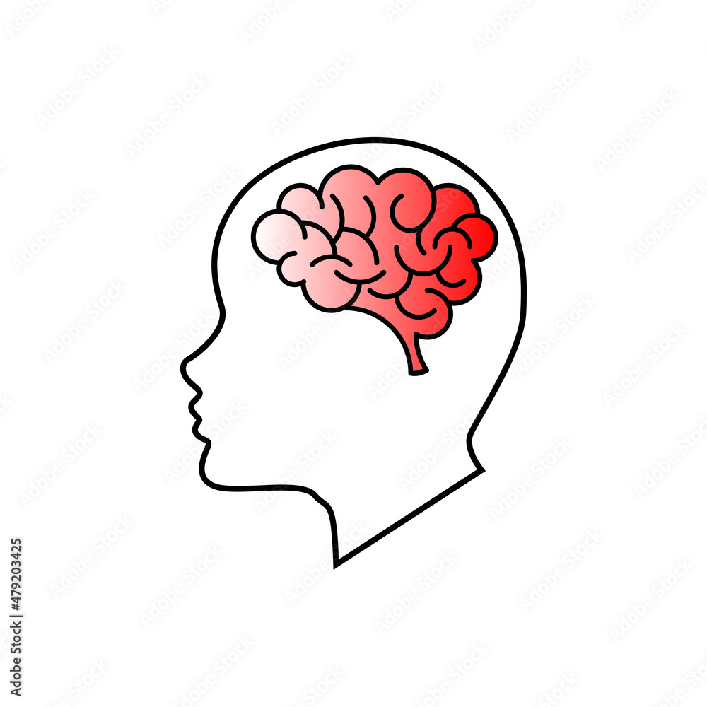 Illustration of an isolated human brain icon with a white background Illustration of an isolated human brain icon with a white background