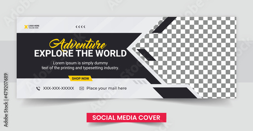 Travel holiday vacation social media cover template