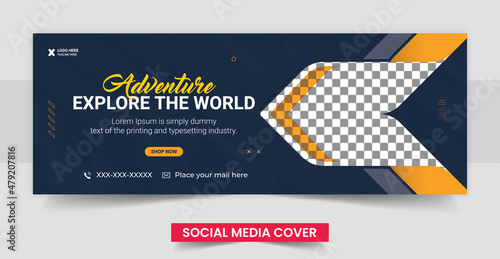 Travel holiday vacation social media cover design