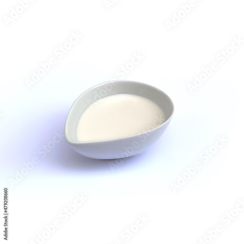 Isolated soft milk cream in a white background.