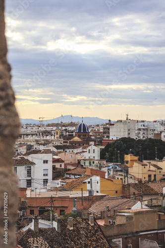 View of the roofs of Valencia  Spain
