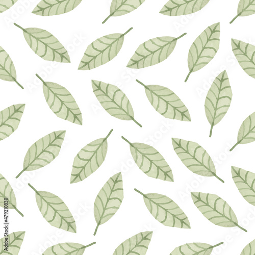 Watercolor leaf seamless patternWatercolor leaf seamless pattern