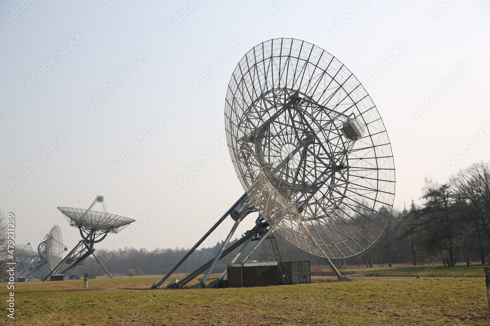 radio telescope at sunset Hooghalen