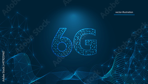 6G mobile network technology. Concept of future technology, 6G wireless system, high-speed mobile Internet, new generation networks. 6G hologram modern technology, the internet, and networking.