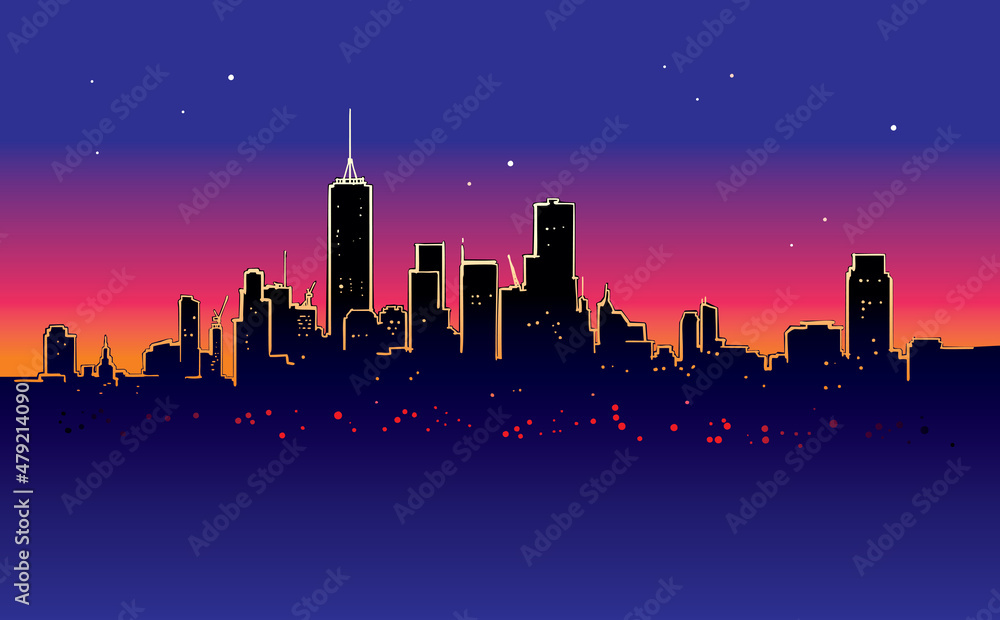 Abstract City Building Scene, vector illustration