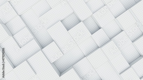 White background from cubes and squares.Modern geometric design .illustration.