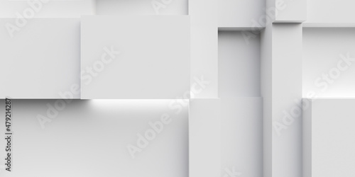 White background from blocks.Modern design from cubes.illustration.3D.