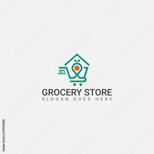 grocery store logo online shopping logo icon simple and modern