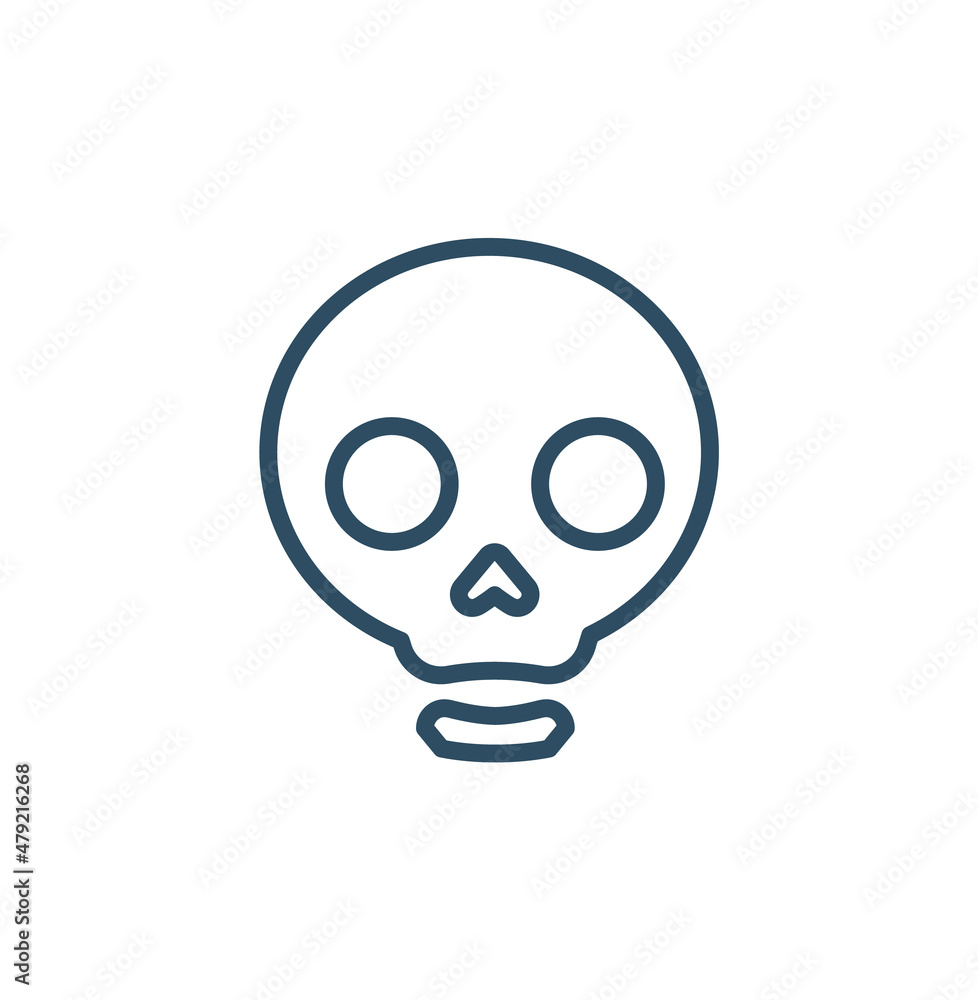 Fototapeta premium Skull crossbone vector pirate icon logo Halloween ghost graphic symbol illustration