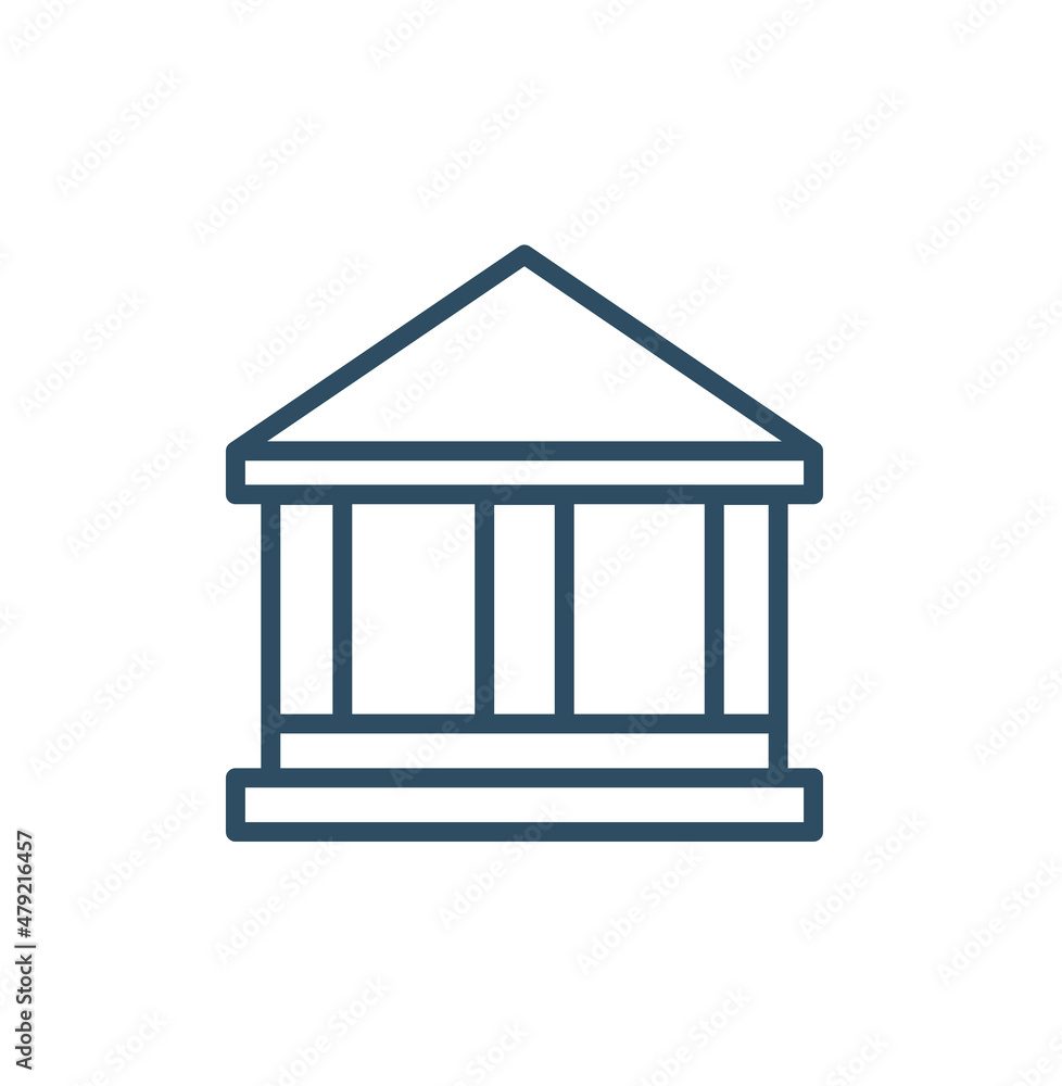 School building icon in flat style. College education vector illustration on white isolated background. Bank, government business concept. School building icon in flat style. College education vector illustration on white isolated background. Bank, government business concept.