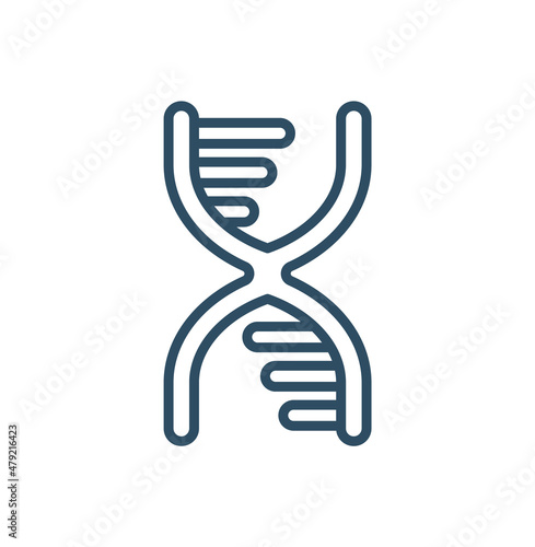DNA icon. Outline DNA vector icon for web design isolated on white background