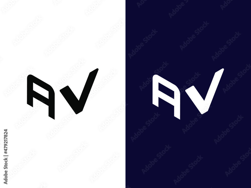 Initial letter AV minimalist and modern 3D logo design Initial letter AV minimalist and modern 3D logo design