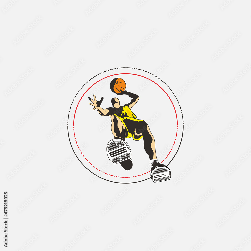 dunk style basketball illustration design