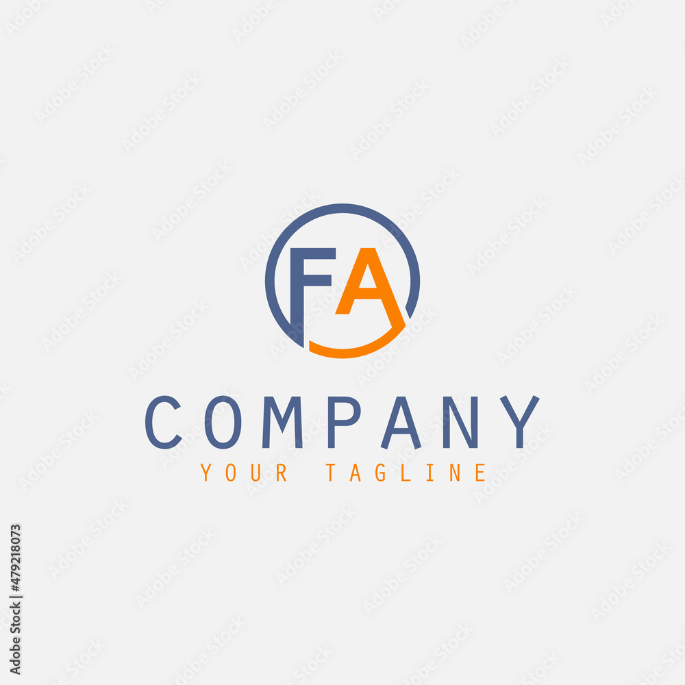 FA initial logo design. company with letter FA