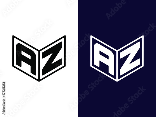 Initial letter AZ minimalist and modern 3D logo design