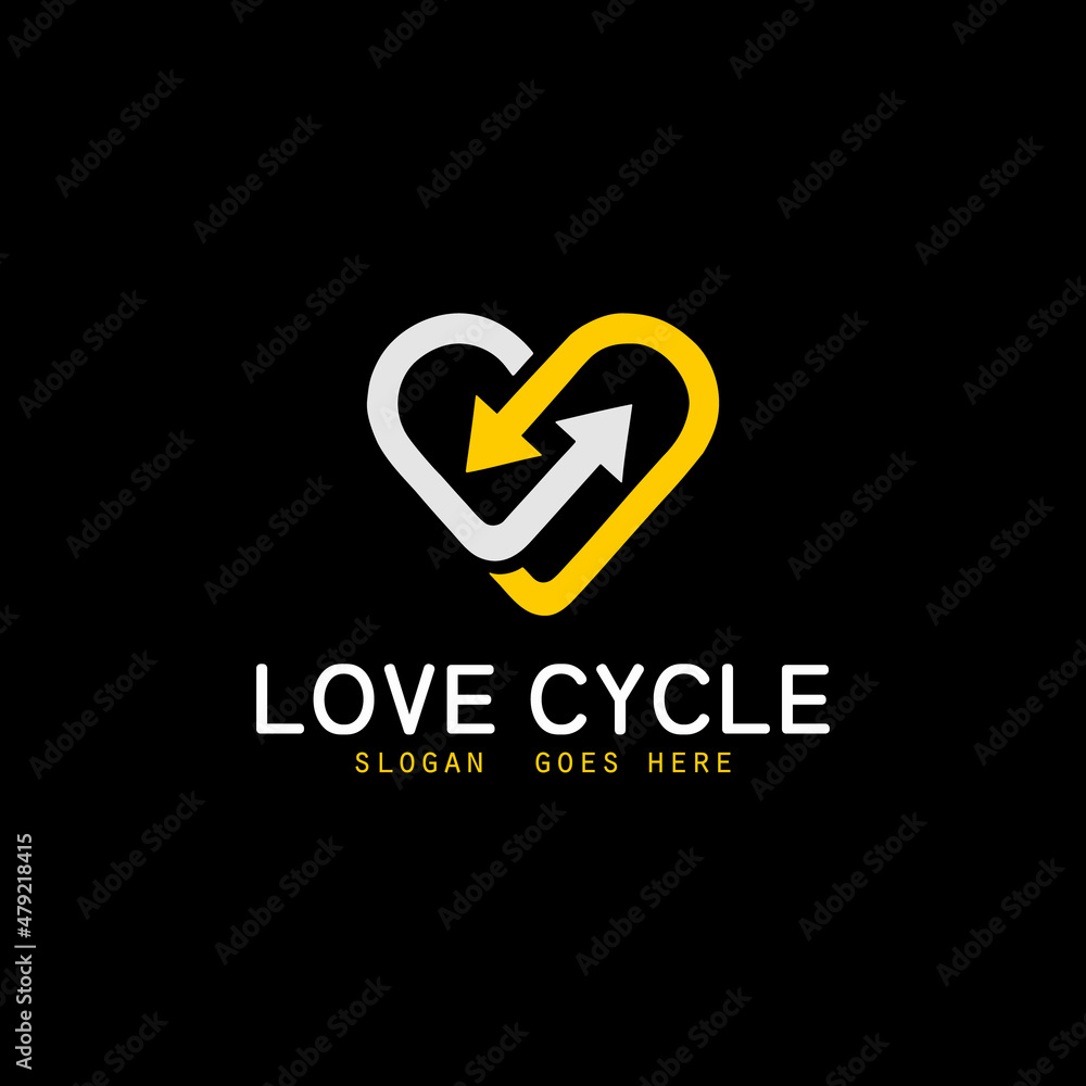 love cycle illustration logo design love cycle illustration logo design