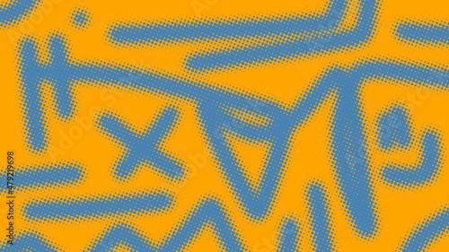 Yellow and blue pop art background in retro comics book style