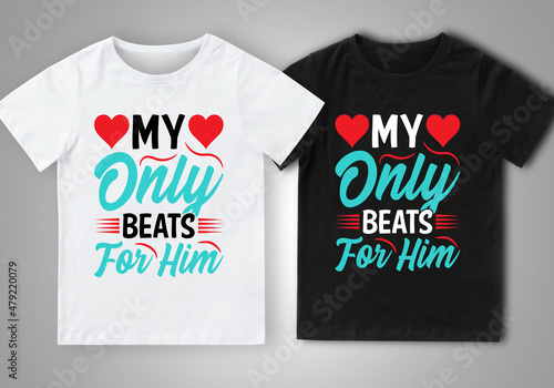 Happy Valentine's Day T-Shirt Design.

FILE INCLUDED:

♦ 1 Ai file
♦ 1 EPS file
♦ 1 SVG file
♦ 1 JPG file for a quick preview
♦ 2 PNG file for Black and White Color t-shirt design (Transparent 300dpi)