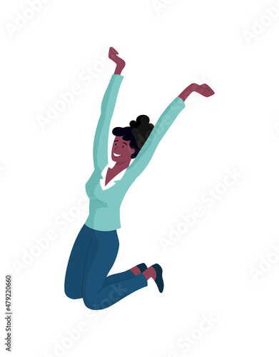 Happy woman jump