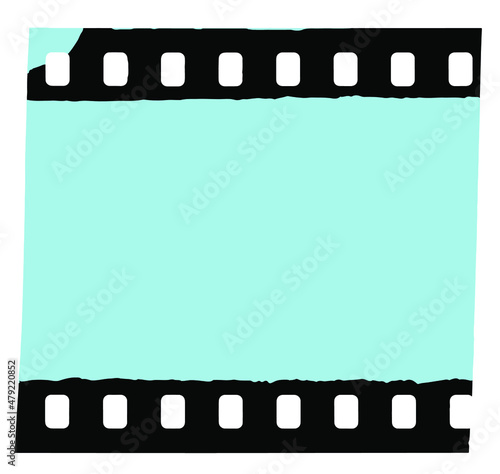 Film strip negative frame isolated from the filmstrip roll. Vector illustration isolated on white background.