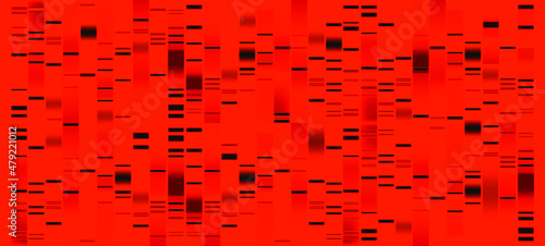 Vector graphic template of orange hues monochromatic big genomic data visualization, DNA test and genome map sequence. photo