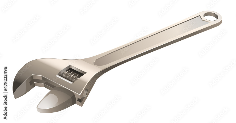 Adjustable wrench on white background Adjustable wrench on white background