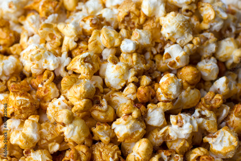 Fresh fried popcorn with caramel
Fresh fried popcorn with caramel