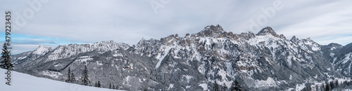 Winterpanorama Tannheimer Berge von Aggenstein bis Schneidspitze