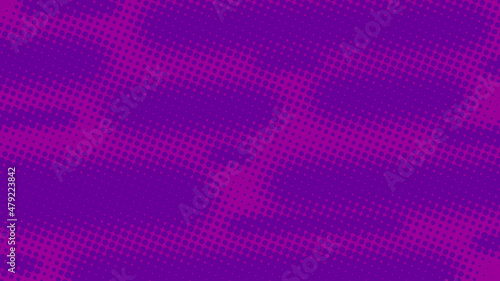 Magenta and purple pop art comics book background with dotted halftone design. Retro backdrop for superhero text, vector illustration eps10