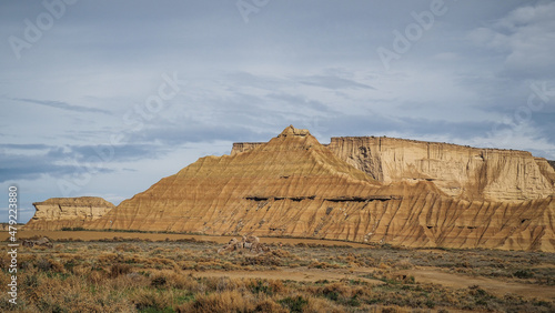 The Bardenas Reales is a semi-desert natural region  or badlands  of some 42 000 hectares in southeast Navarre.