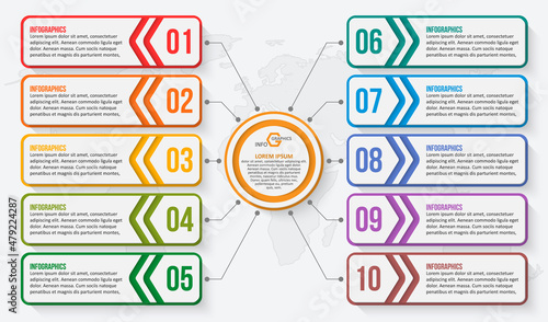 Abstract 3D Paper Infographics. Business template .Vector illustration