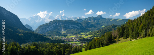 Fototapeta Naklejka Na Ścianę i Meble -  Panorama view of the idyllic village of Unken in the Salzburger Land, Austria, Europe